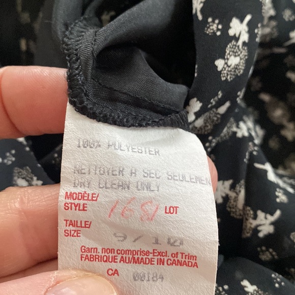 COPY - Vintage ALGO dress Black with white flowers. - Picture 5 of 5